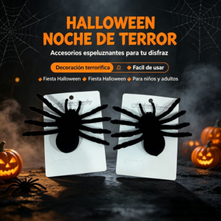 Araña Felpa Con Aplique– Ideal Para Ropa o Cabello Halloween